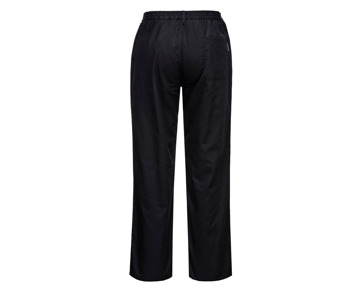 Portwest Womens Rachel Chef Trousers Pants Ladies Hospitality Workwear - Black