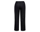 Portwest Womens Rachel Chef Trousers Pants Ladies Hospitality Workwear - Black