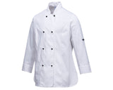 Portwest Womens Rachel Chef Jacket Hospitality Cook MeshAir - White