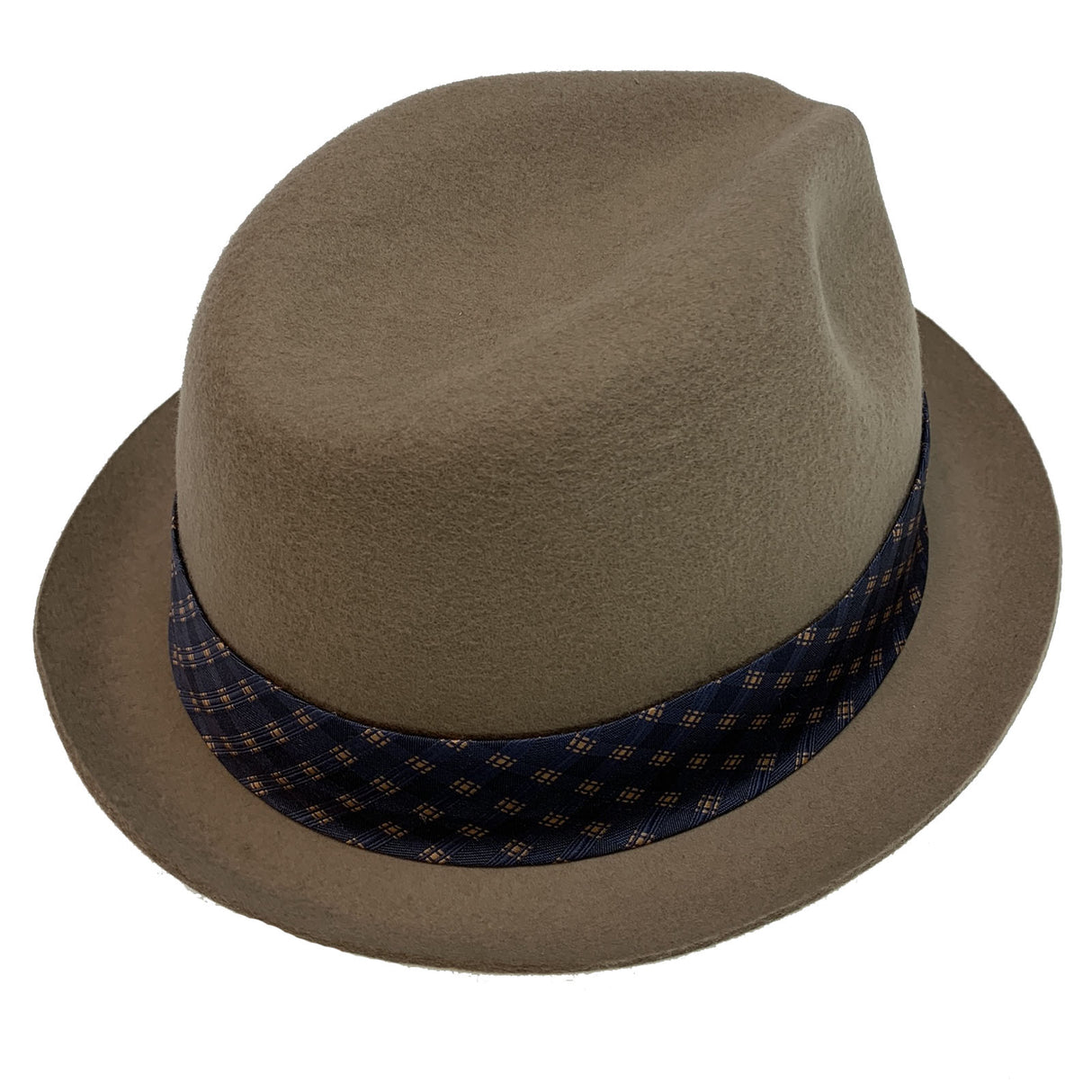 Carlos Santana 100% Wool Felt Soft Trilby Hat - Light Brown