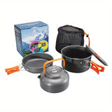 3pcs Ultra-Lightweight Camping Cookware Set - Durable Aluminum Outdoor Cooking Kit