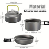 3pcs Ultra-Lightweight Camping Cookware Set - Durable Aluminum Outdoor Cooking Kit