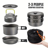 3pcs Ultra-Lightweight Camping Cookware Set - Durable Aluminum Outdoor Cooking Kit