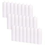 24x Premium Church Candle Pillar Candles White Unscented Lead Free 48Hrs - 5*20cm