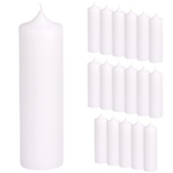 16x Premium Church Candle Pillar Candles White Unscented Lead Free 90Hrs - 7*20cm