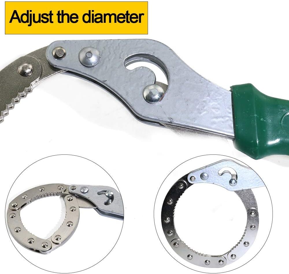 Adjustable Oil Filter Wrench Universal Handcuff Style Remover Tool Spanner Non-Slip