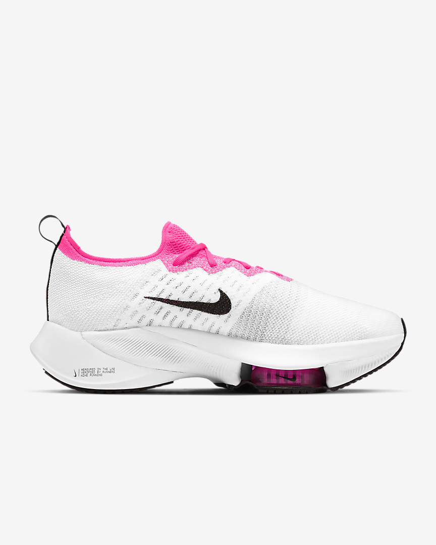 Nike Womens Air Zoom Shoes Tempo Next FK-White/Black-Pink Blast