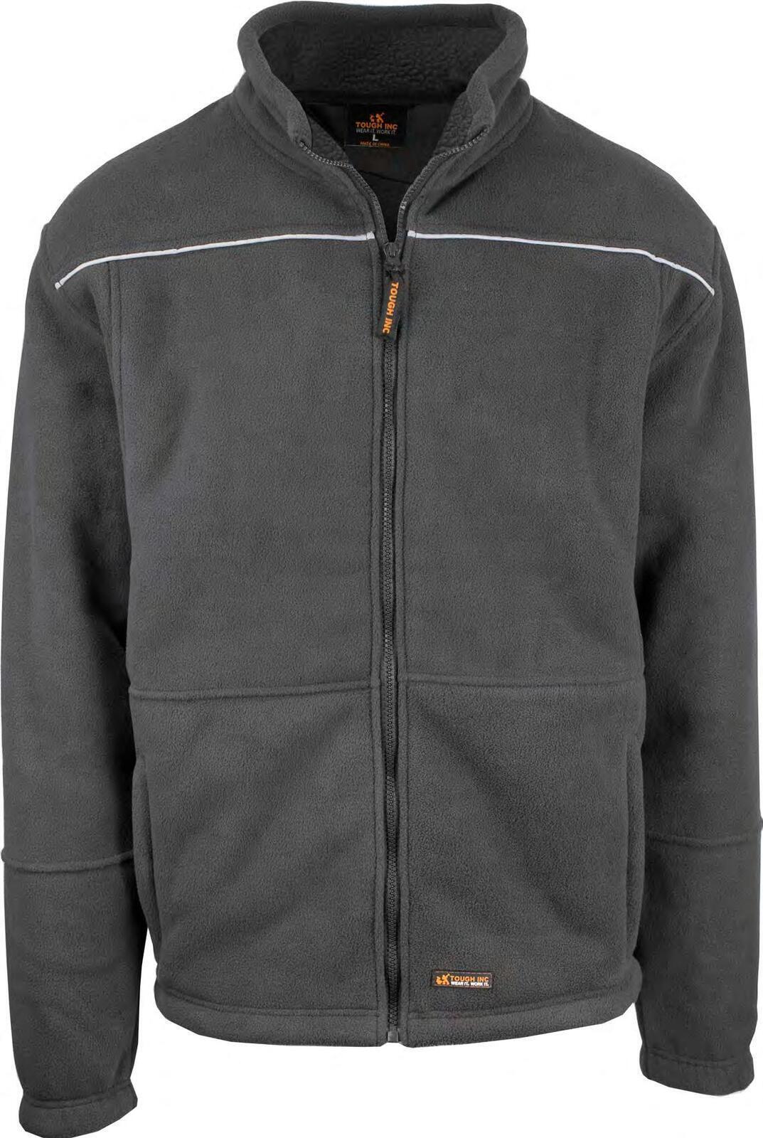 Mens Full Zip Sherpa Polar Fleece Jumper Lined Warm Winter Jacket Pullover - Black