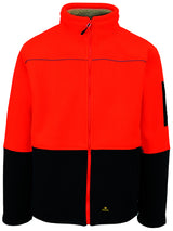 HI VIS Polar Fleece Sherpa Jacket Full Zip Thick Lined Winter Safety Jumper - Orange