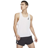 Nike AeroSwift Mens Running Singlet Vest Tank Top - White/Black