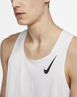 Nike AeroSwift Mens Running Singlet Vest Tank Top - White/Black