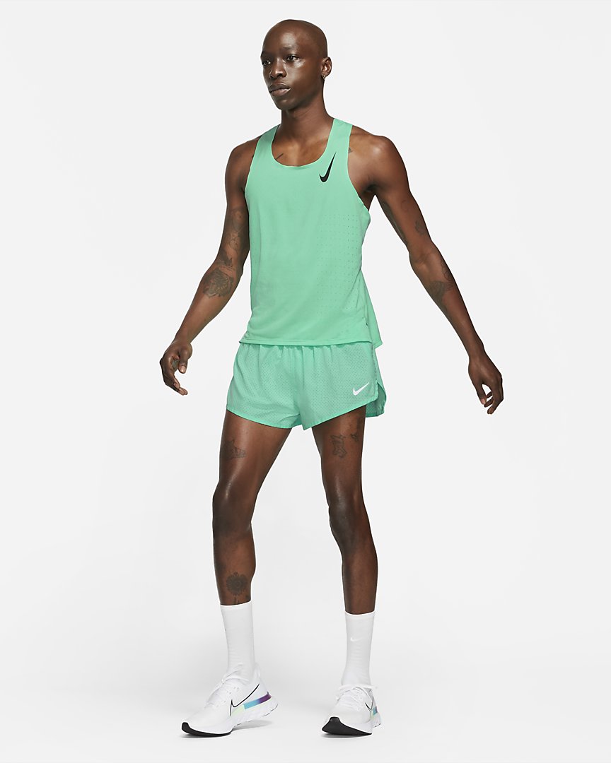 Nike Mens Aeroswift Running Singlet Tank Shirt - Green