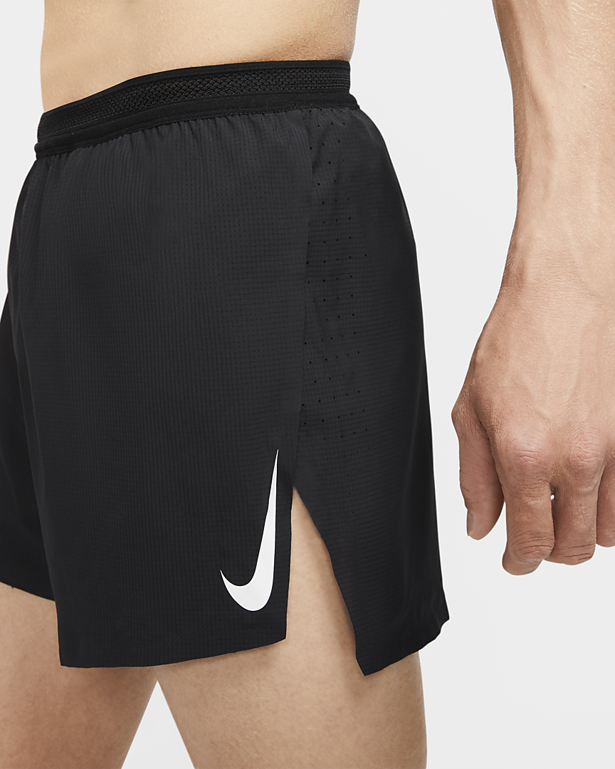 Nike Mens AeroSwift Dri-Fit Length Running Shorts 4"/10cm - Black/White