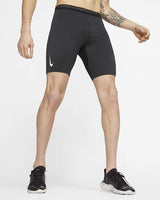 Nike Mens Aeroswfit 1/2 Length Base Layer Gym Pants Running Tights Shorts - Black/White