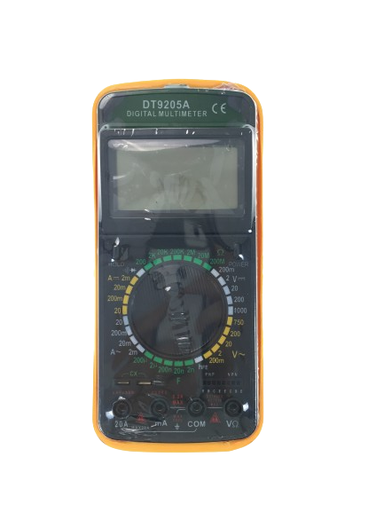 Digital Multimeter Tester Voltage Resistance Ohms Amps DT9205M - Batteries Incl.