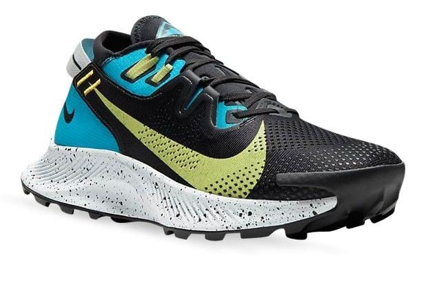 Nike Womens Pegasus Trail 2 - Off Noir/Lime Light - Laser Blue