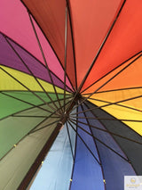 120cm Diameter RAINBOW UMBRELLA Rain Sun Colourful Parasol Long Shaft