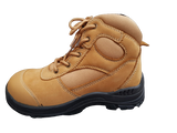 DYN Industrial Steel Cap Boots w Side Zip Safety Work Boots Construction Toe - Honey