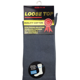 1x Pair COTTON Rich LOOSE TOP SOCKS Dress Medical Circulation Diabetic Comfort - Navy (11-14)