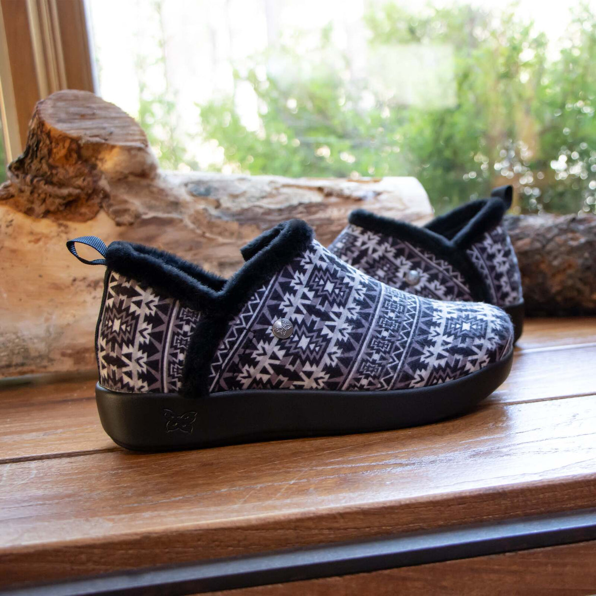 Alegria Cozee Santa Fe Slippers Shoes Warm Cozy - Grey