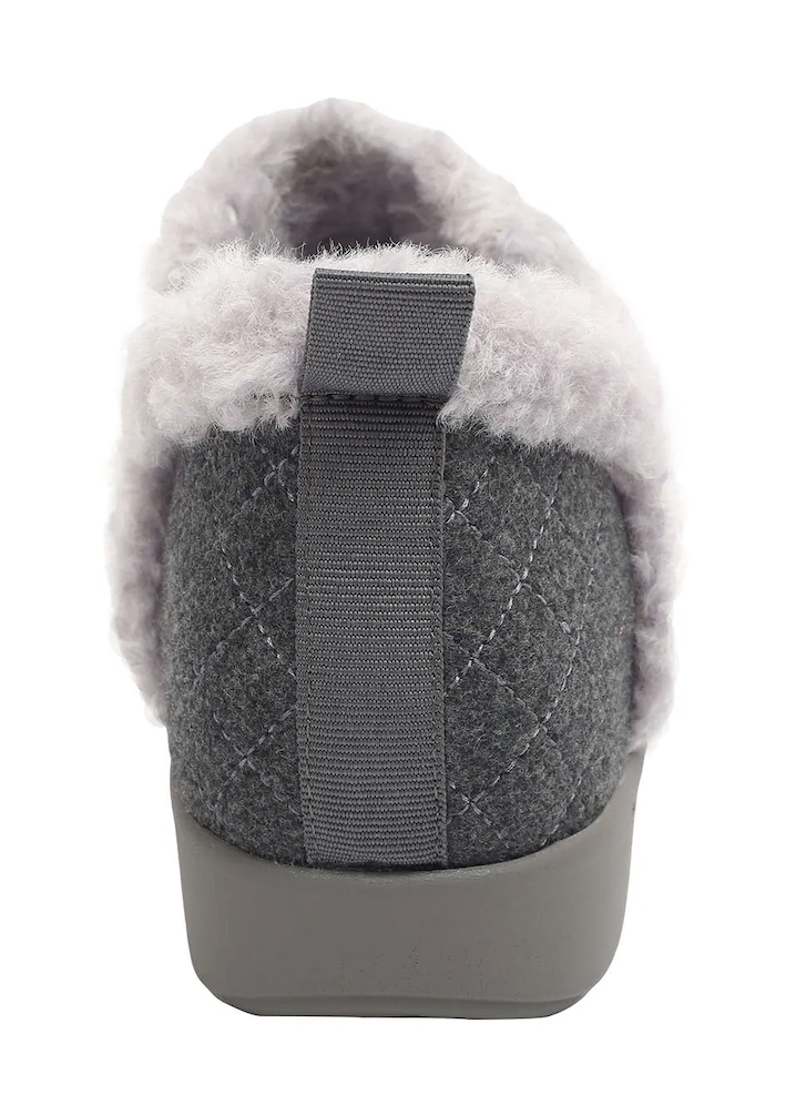 Alegria Womens Cozee Lightweight Cozy Comfort Fur Lined Slippers - Smoke