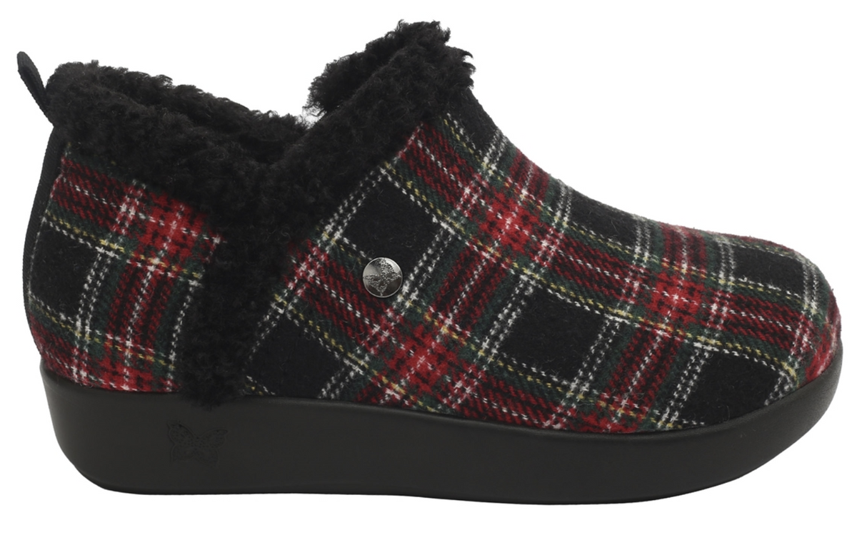 Alegria Womens Cozee Lightweight Comfort Slipper - Plaidly Black