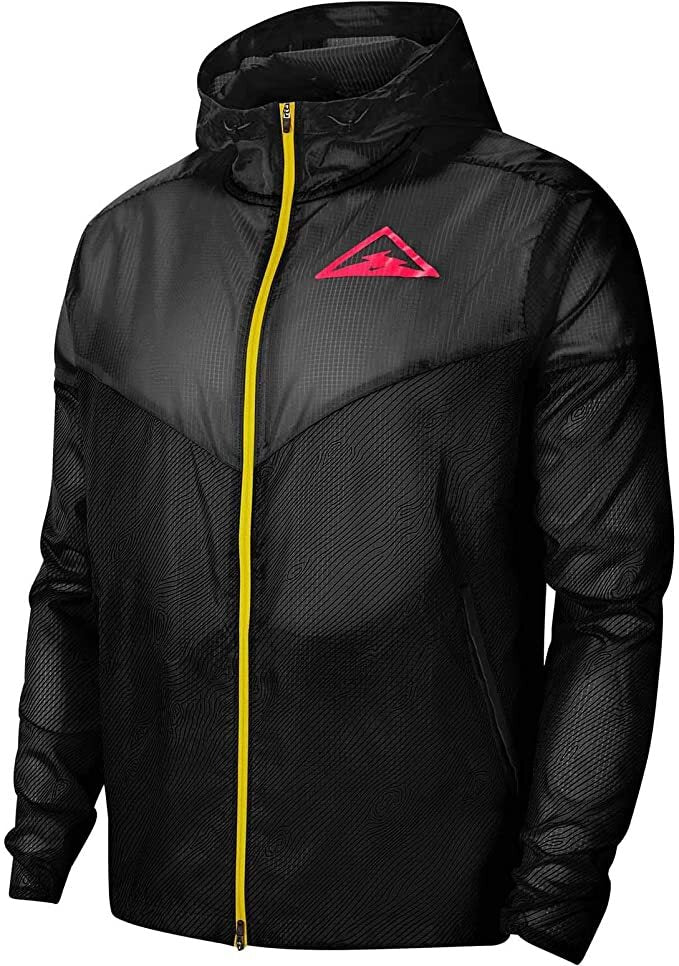 NIKE Mens Hooded Trail Running Jacket - Black