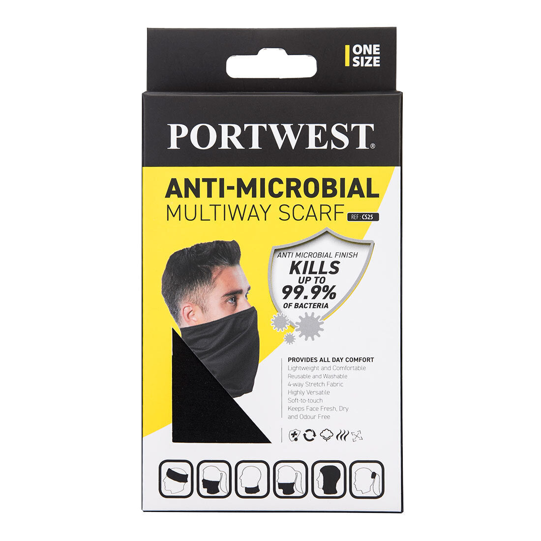 Portwest Anti-Microbial Multiway Scarf