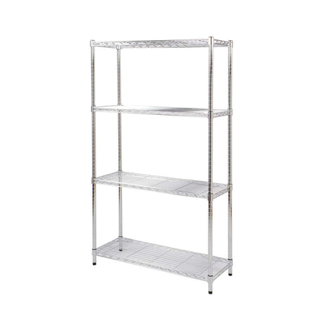 4 Tier Chrome Steel Shelving Rack Storage Organizer Shelf - 1600x900x 300mm in Silver