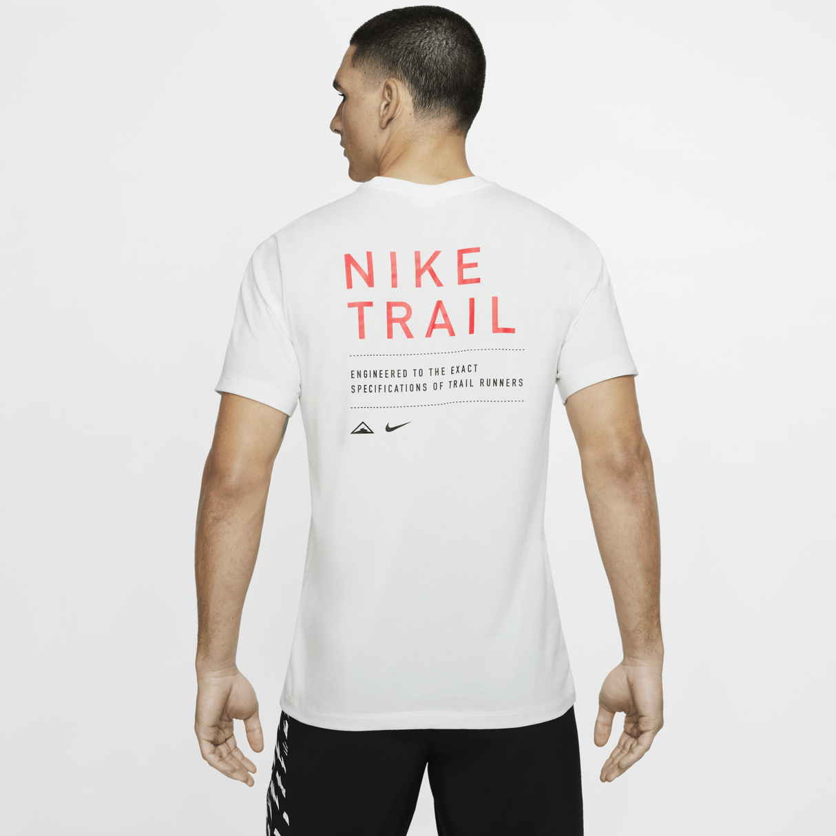 Nike Mens Dri-FIT Trail Tee Running T- Shirt - White