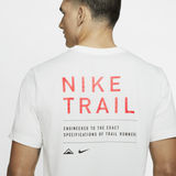 Nike Mens Dri-FIT Trail Tee Running T- Shirt - White