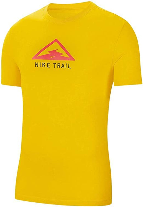 Nike Dri-Fit Trail Mens Trail Running T-Shirt Sports Gym Hiking - Yellow