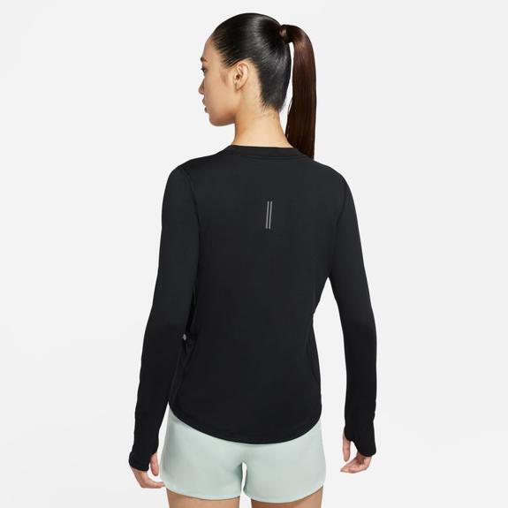 Nike Womens Dri-Fit Running Crew Long Sleeve Sweatshirt - Black