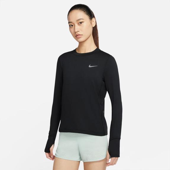 Nike Womens Dri-Fit Running Crew Long Sleeve Sweatshirt - Black