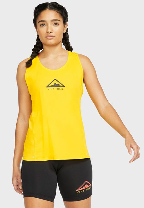 Nike Womens City Sleek Trail Gym Yoga Sports Running Singlet Tank Top - Yellow