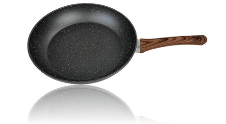 Clevinger 28cm Ceramic Marble Coat PFOA Free Non-Stick Frypan with Wooden Look Handle