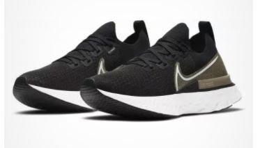 Nike Womens React Infinity Run Flyknit Premium - Black/White-MTLC Gold Silk