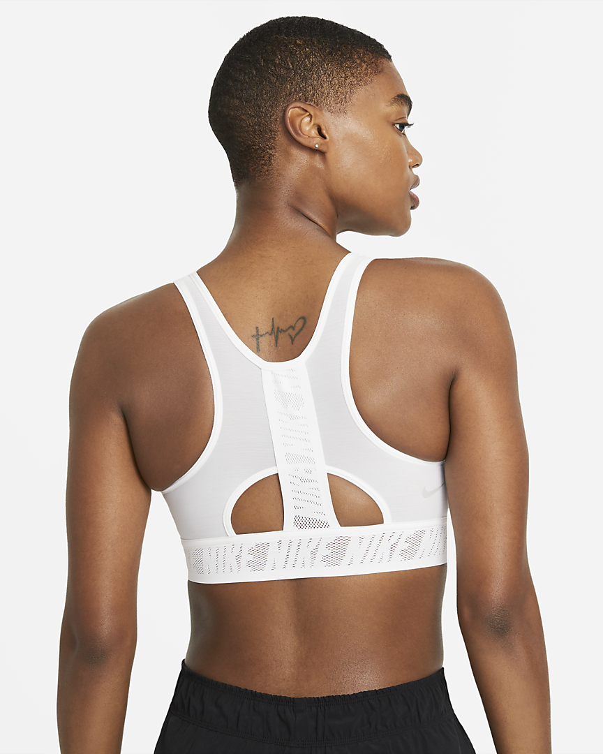 Nike Womens Swoosh Ultrabreathe Medium-Support Padded Sports Bra - White