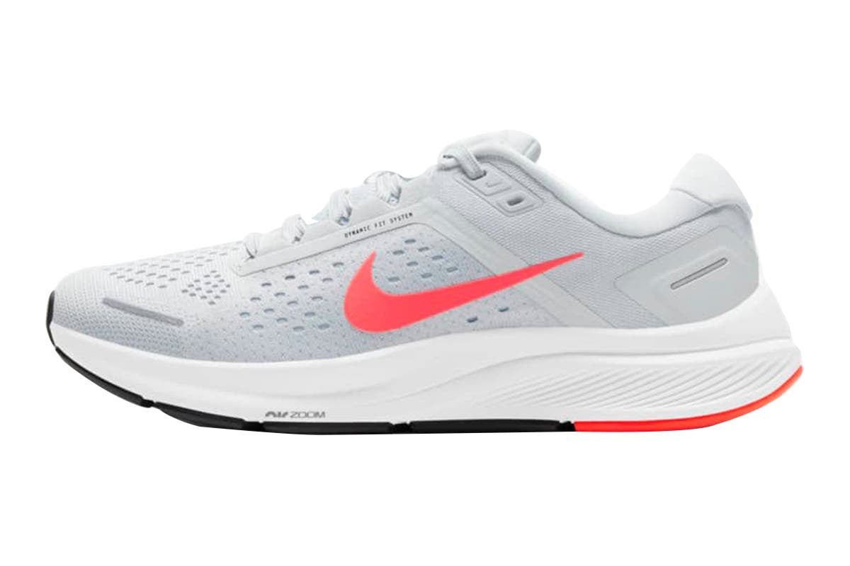 Nike Womens Air Zoom Structure 23 Running Shoe - Pure Platinum/Flash Crimson