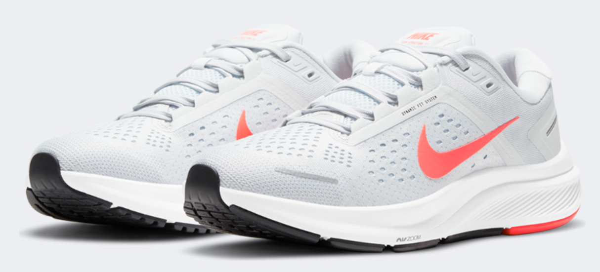 Nike Womens Air Zoom Structure 23 Running Shoe - Pure Platinum/Flash Crimson