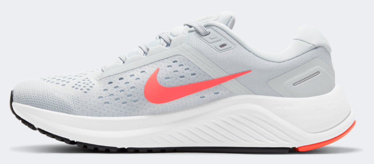 Nike Womens Air Zoom Structure 23 Running Shoe - Pure Platinum/Flash Crimson