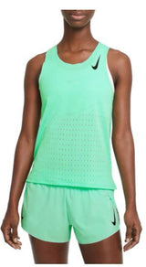 Nike Aeroswift Womens Running Slim Fit Singlet Gym Out-Fit - Green Glow /Black