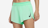 Nike AeroSwift Womens Running Shorts - Green Glow/Black