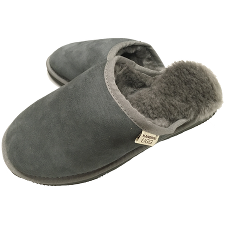 100% Australian Merino Sheepskin Scuffs Moccasins Slippers Winter Slip On UGG - Mens - Sand