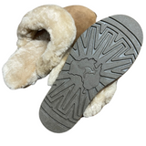 100% Australian Sheepskin Scuffs Moccasins Slippers Winter Non Slip UGG - Chestnut