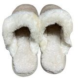 100% Australian Sheepskin Scuffs Moccasins Slippers Winter Non Slip UGG - Sand