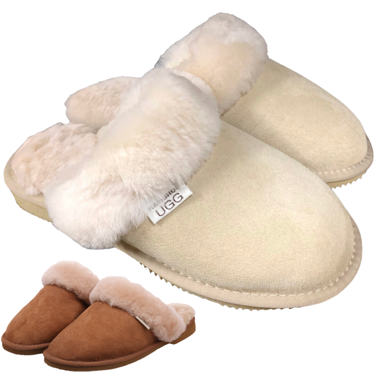 100% Australian Merino Sheepskin Scuffs Moccasins Slippers Winter Slip On UGG - Womens