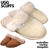 100% Australian Merino Sheepskin Scuffs Moccasins Slippers Winter Slip On UGG - Womens