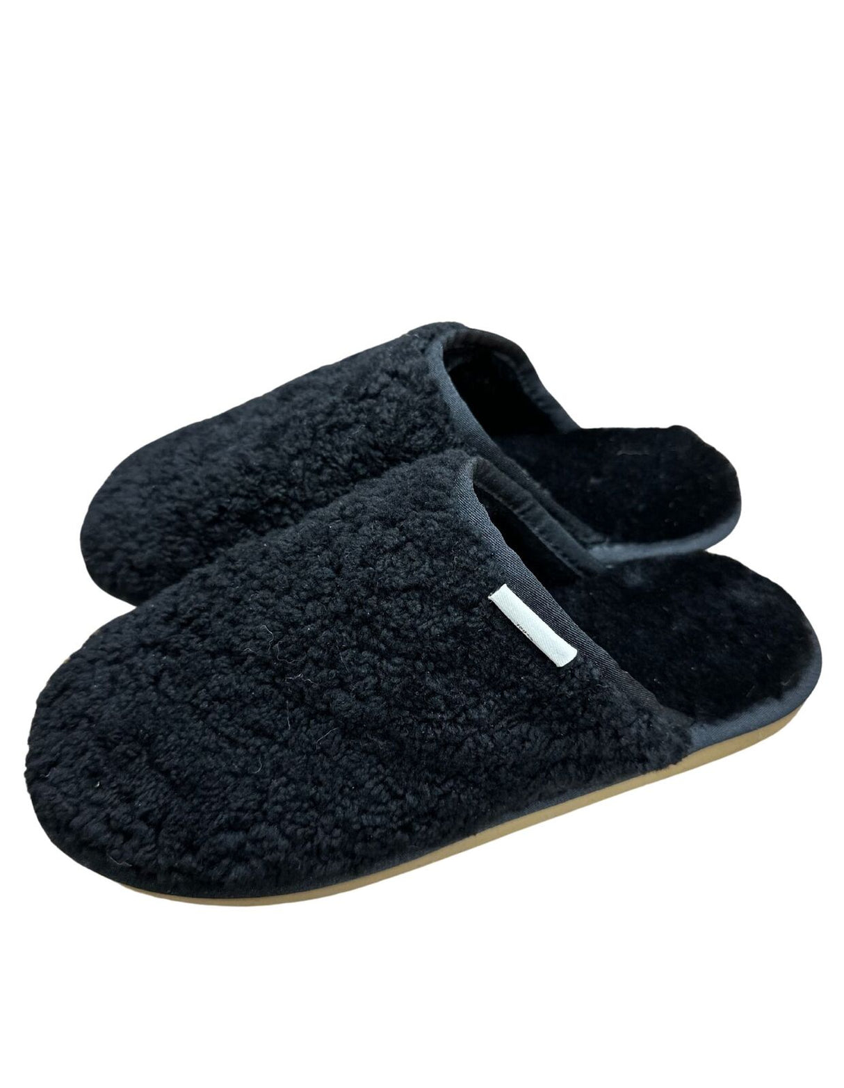 100% Australian Merino Sheepskin Curly Scuffs Moccasins Boucle Slippers Slip On UGG in Black