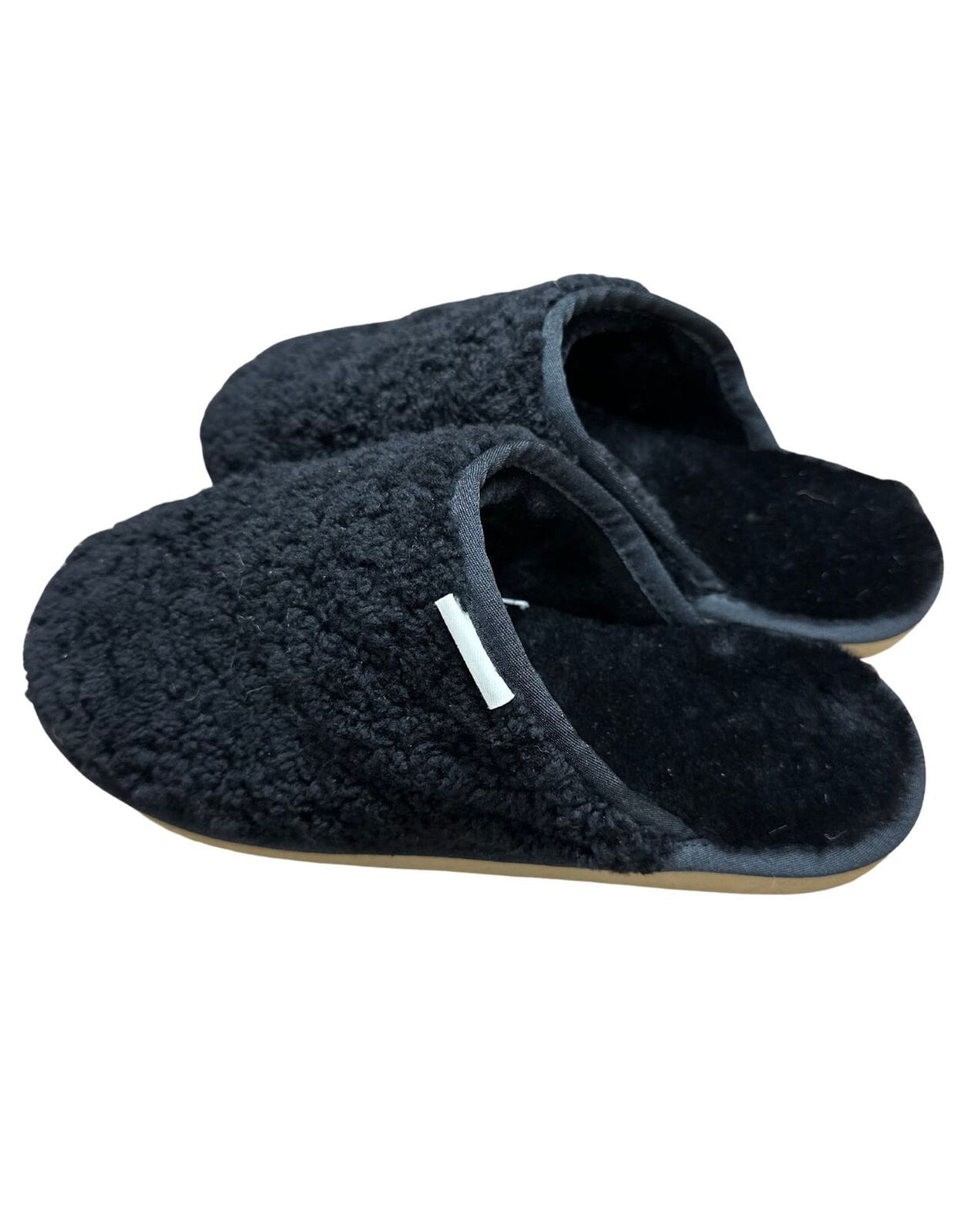 100% Australian Merino Sheepskin Curly Scuffs Moccasins Boucle Slippers Slip On UGG in Black